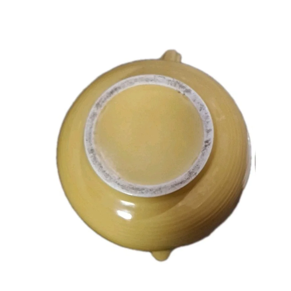 Vtg Yellow‎ Porcelain Coffee/Teapot W/White Lid